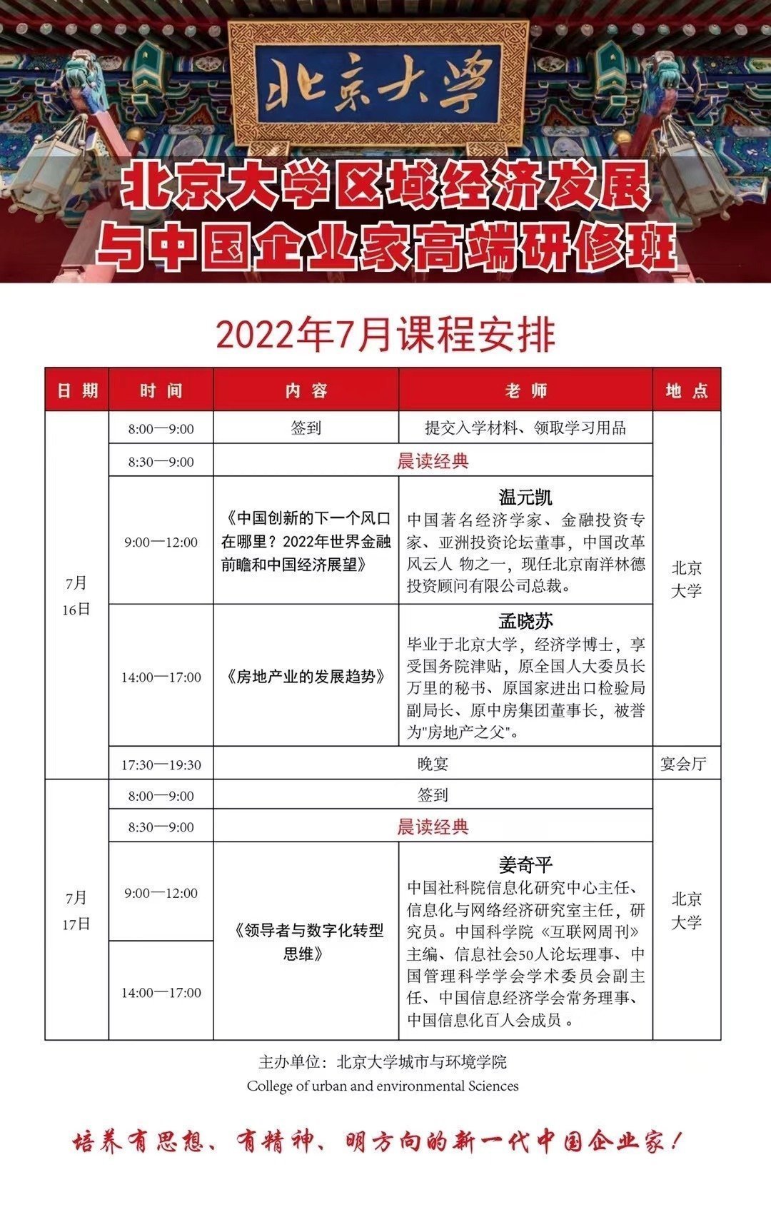 北京大學(xué)區(qū)域經(jīng)濟(jì)發(fā)展與中國(guó)企業(yè)家高端研修班 北京大學(xué)區(qū)域經(jīng)濟(jì)發(fā)展與中國(guó)企業(yè)家高端研修班